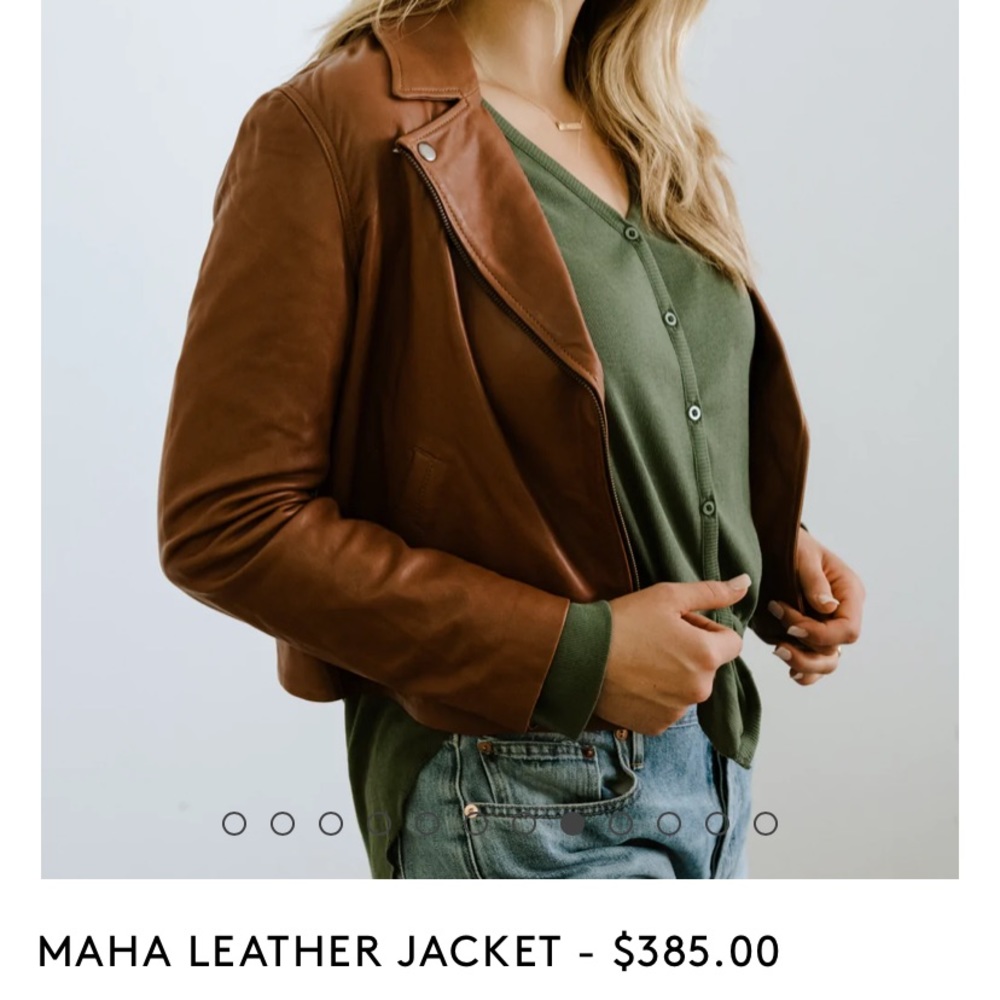 Able maha leather jacket size small whiskey color